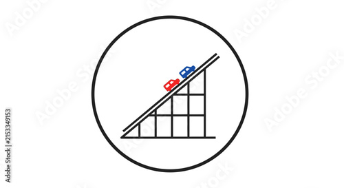 racing cars on inclined grid