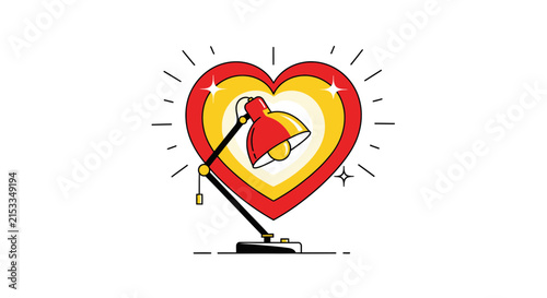 Radiant Heart Lamp: Creative Idea, Bright Love, Inspiration, Innovation