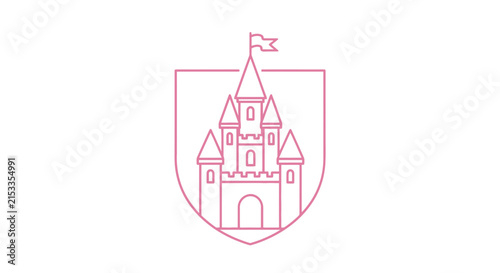 pink castle shield icon