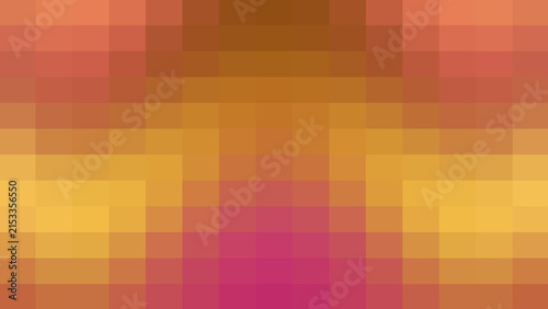 Abstract pixelated background with a warm color palette of orange, yellow, and magenta, forming a modern digital mosaic pattern perfect for professional graphic design work