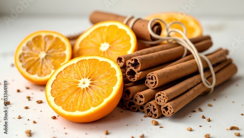 orange and cinnamon sticks