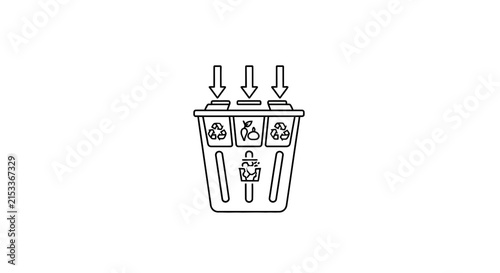 recycling bin with arrows
