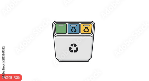 recycling bin with colored compartments, waste management