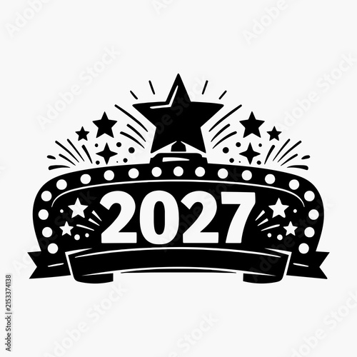 2027 Festive Star Fireworks Celebration Icon