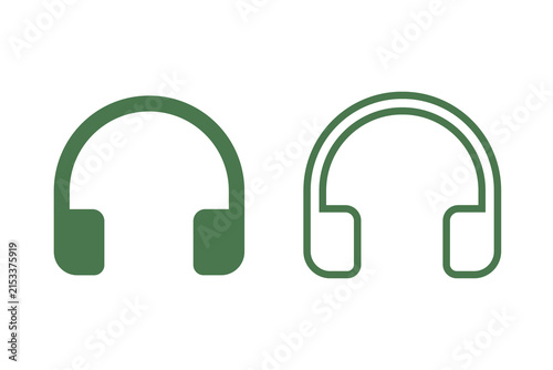 Basic RGBHeadphones icon outline and filled vector, audio headset symbol, headphones line icon, earphones vector illustration, minimal headphone graphic
