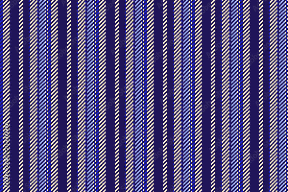 Obraz premium Slegant textile fabric background, italian lines texture vertical. Cover seamless pattern vector stripe in indigo and light colors.