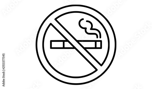 Cuadro en lienzo Minimal Geometric No Smoking Outline Vector Symbol