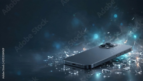 Futuristic Smartphone with Glowing Digital Network Connections.