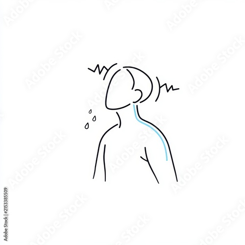 Monochrome keto flu icon in clean line art with blue accent