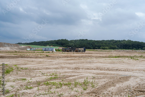 Large earthwork civil engineering construction site