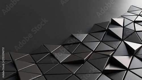 Abstract Geometric Dark Triangles Pattern Background.