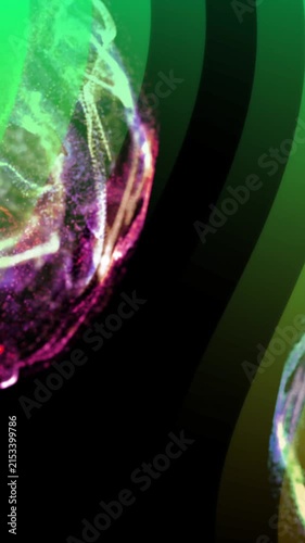 Colorful abstract brain animations over green and yellow gradient background