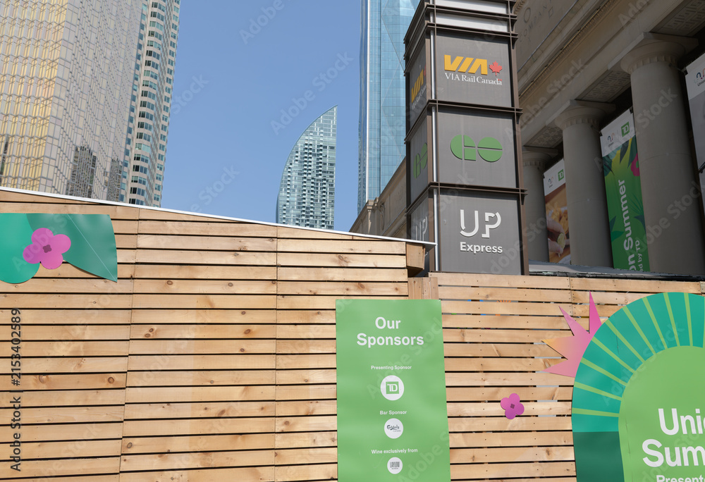Fototapeta premium “Union Summer presented by TD” held at Toronto’s Union Station, a summer-long public festival/market in the plaza at 65 Front S. W