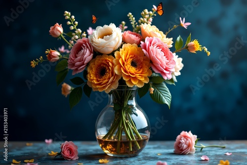 bouquet of flowers in vase