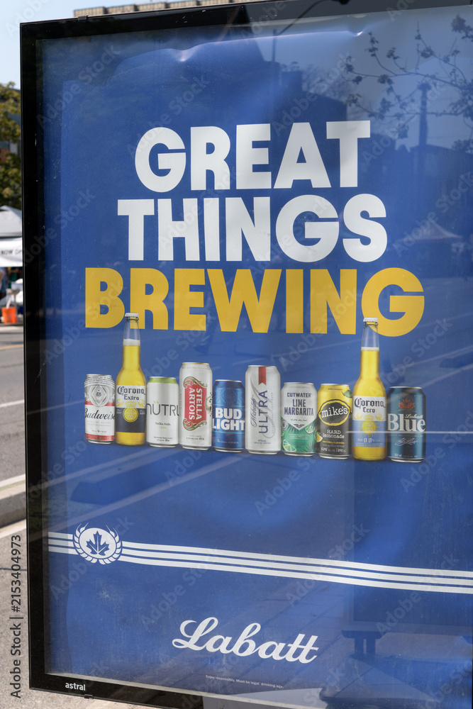 Fototapeta premium street poster for Labatt brewery in Toronto