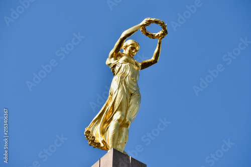 Golden Lady Statue in Luxembourg Constitution Plaza