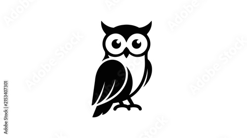 Minimalist Owl Vector Logo Element