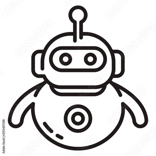 Robot Assistant Line Icon