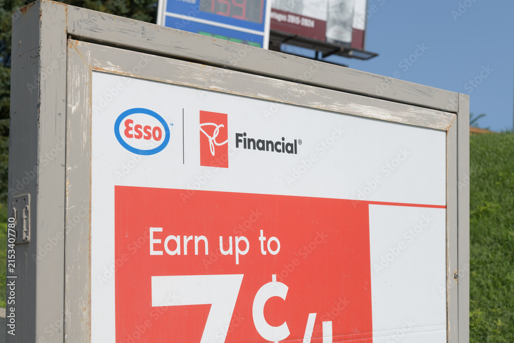 Fototapeta premium sign outside an Esso gas station at 1070 Millwood Rd, East York, Toronto