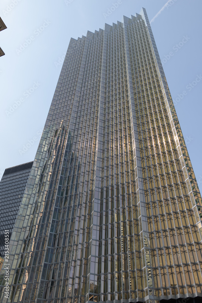 Fototapeta premium south elevation of Royal Bank Plaza, located at 200 Bay St (shown here is Front St W side), designed by WZMH Architects, in 1976-79, commissioned by the Royal Bank of Canada, headquarters, Toronto