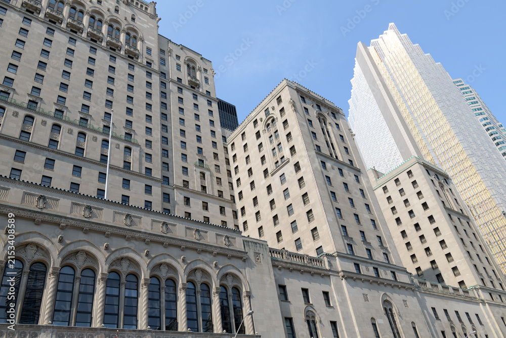 Fototapeta premium opened in 1929, the Châteauesque Fairmont Royal York at 100 Front St W, Toronto, was designed by Ross and Macdonald (with Sproatt and Rolph) for the Canadian Pacific Railway as a grand hotel