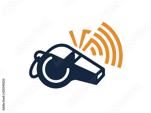 Isolated Sports Whistle Sound Waves Icon