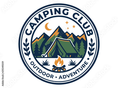 Camping Club Outdoor Adventure Emblem