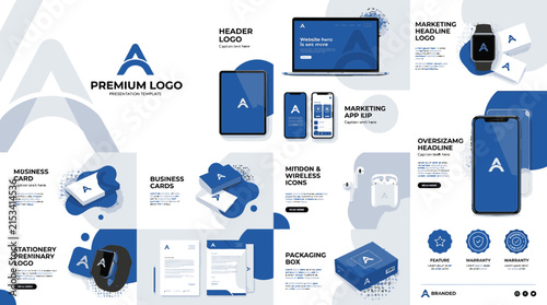 Complete corporate branding identity guidelines and collateral set