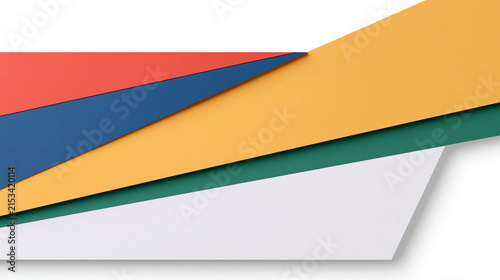 Colorful Layered Paper Banners Isolated on White Background