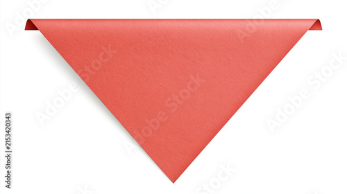 Coral Pennant Paper Banner Isolated on White Background