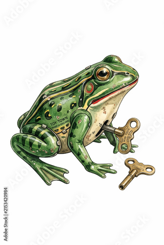Photography Vintage Wind-Up Metal Frog Toy.svg