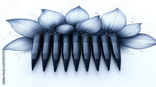 Creative Idea: Pencils Forming a Blooming Flower of Graphite Dust