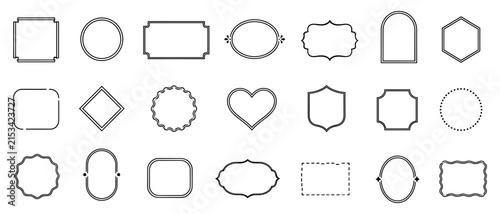Collection of Various Decorative Frame Shapes for Graphic Design