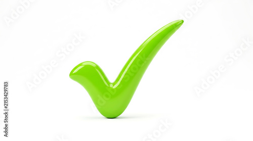 Bright green checkmark symbol on white background