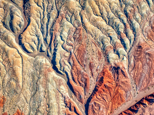 фотографія Aerial Abstract Texture of Desert Erosion Patterns and Geological Layers
