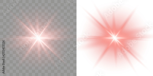 Light glare leaks Red shimmering, for winter holidays.