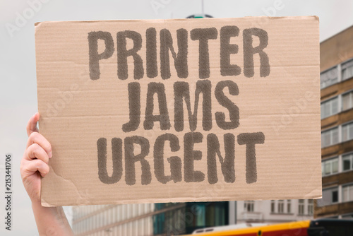 Obraz na płótnie "Printer jams urgent" The office printer jams on the one page you need immediately