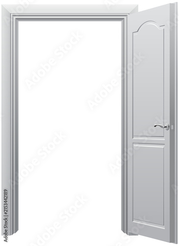 open door isolated on white background