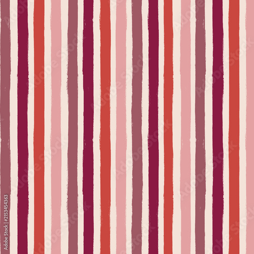 Cuadro en lienzo Vertical Brushstroke Stripes in Warm Berry Tones with Cream Background and Subtl