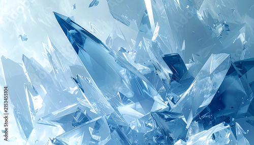 Close-up of Shiny Blue Crystal Shards in Cluster Formation.