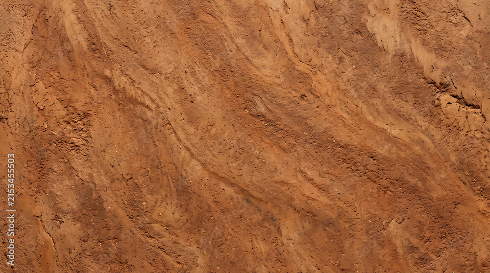 Fototapeta premium Close-up View of Textured Rustic Brown Soil Surface with Natural Patterns and Organic Variations