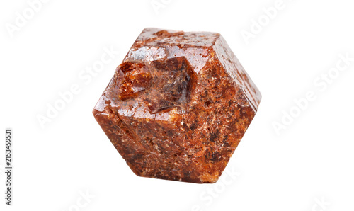 Obraz na płótnie Authentic unpolished red brown crystal showcasing unique natural facets and mineral texture