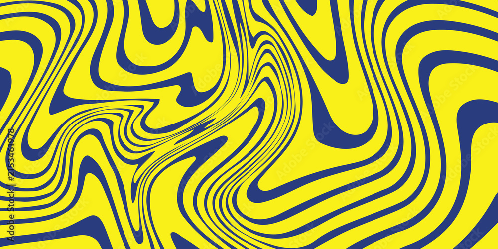 Wavy Trippy Pattern in Psychedelic Retro Style. Abstract Vector Swirl Background, Peanut Vector Texture Featuring Butter, Milk, and Cream Waves