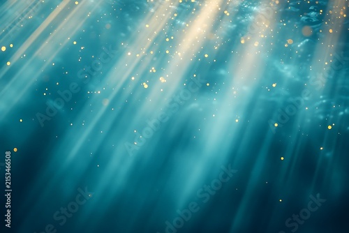 Abstract Blue Background with Radiant Rays and Sparkling Stars for a Futuristic Cosmic Design