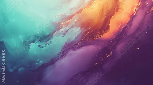 Abstract Watercolor Splash in Blue Tones with Fluid Brushstrokes and Dynamic Water Texture Background