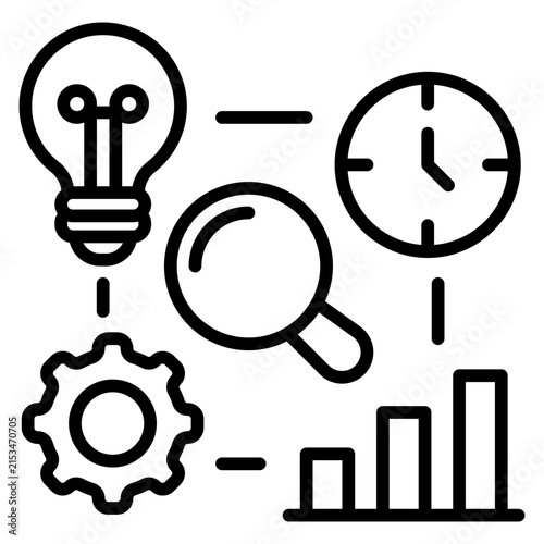six sigma outline icon