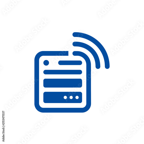 A blue icon representing a wireless data server connection