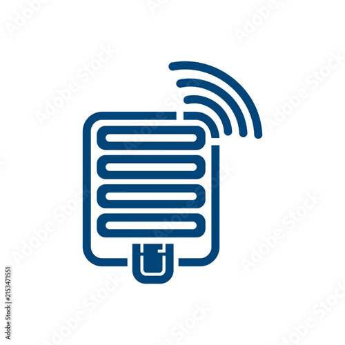 A blue icon representing a wireless data storage device unit