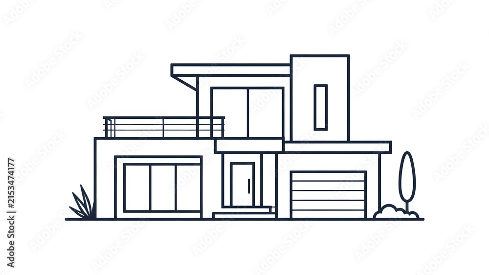 Fototapeta premium Modern UI Graphic Icon Collection for Real Estate, Technology, Navigation, and Business Marketing