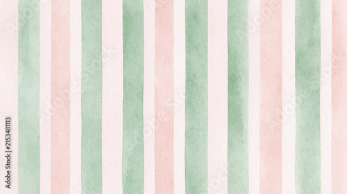 Delicate Watercolor Background with Pale Pink and Muted Green Vertical Stripes